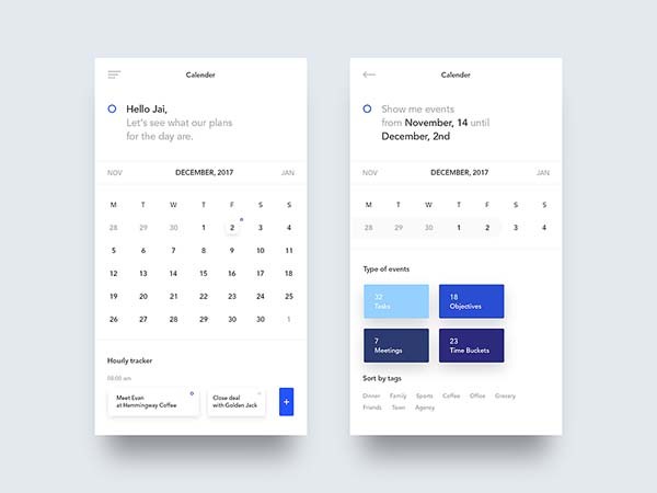 40个APP的日历UI设计