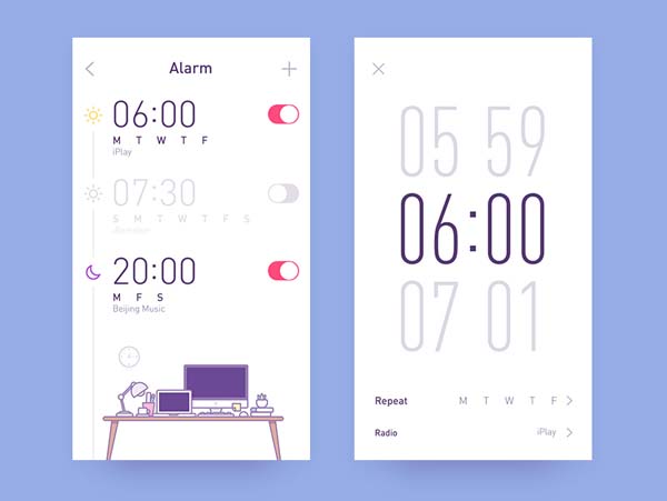 30款时钟和闹钟APP设计