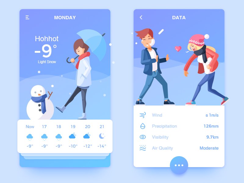 30款天气APP界面UI设计