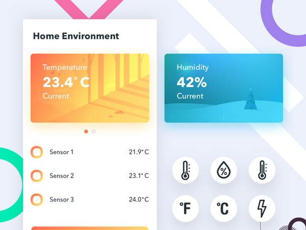 30个天气和气温APP UI设计欣赏