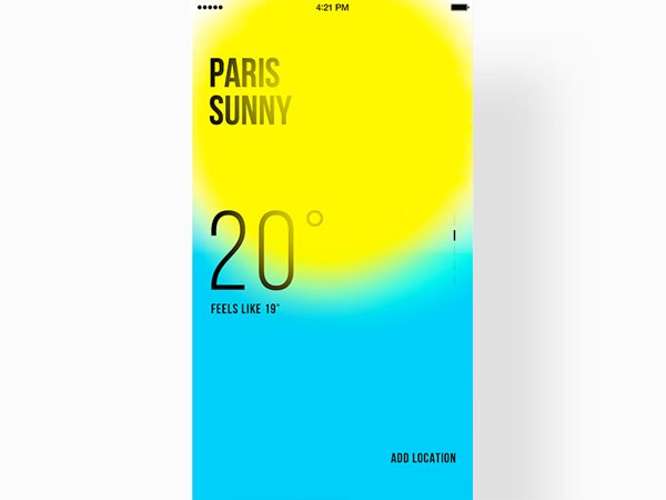30款扁平化天气APP UI设计欣赏