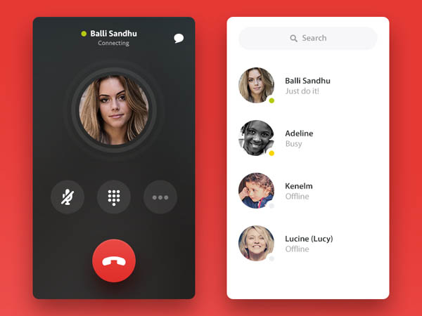 30个APP联系人和通讯录UI界面设计