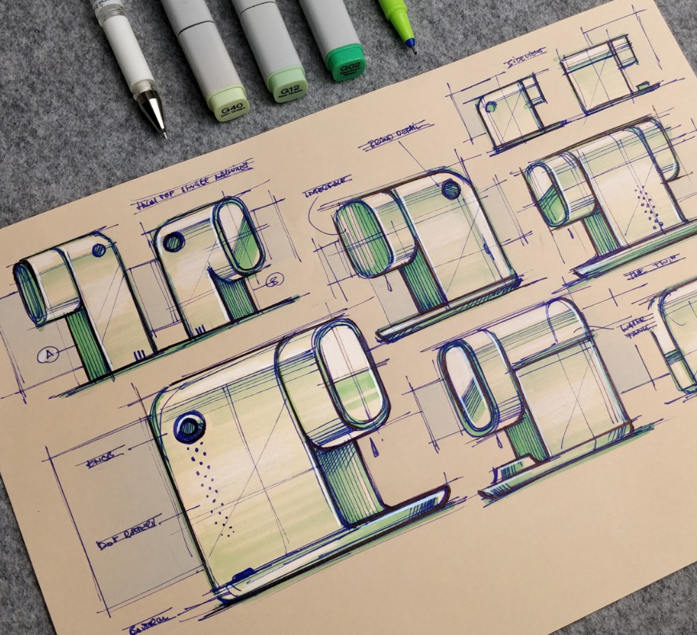 细节！设计师的产品手绘效果图