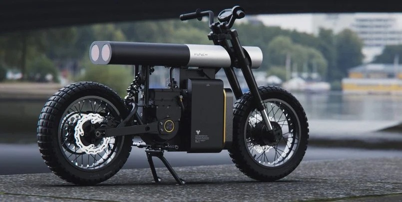 极简主义风格的PUNCH电动摩托车设计
