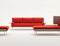 Knoll：优雅实用的红色沙发设计普贤居素材网精选