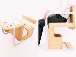 可当椅子和书桌的多功能座椅设计16设计网精选