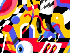 David Oku抽象风格的字母插画设计16设计网精选
