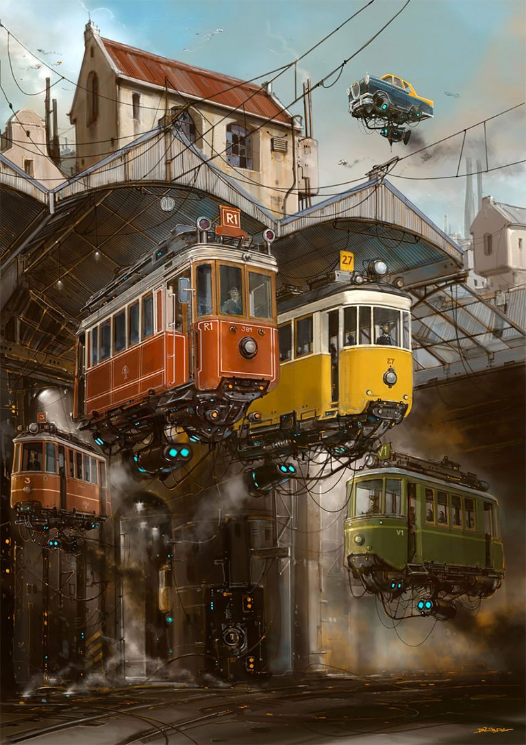 Alejandro Burdisio概念插画作品：飞翔的汽车