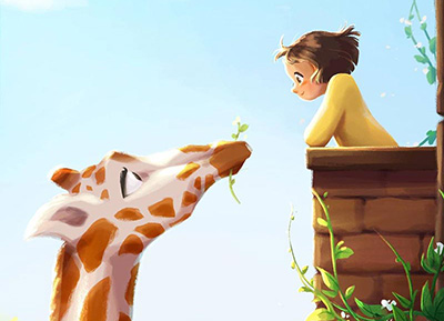 Peijin：人与动物的可爱插画素材中国网精选