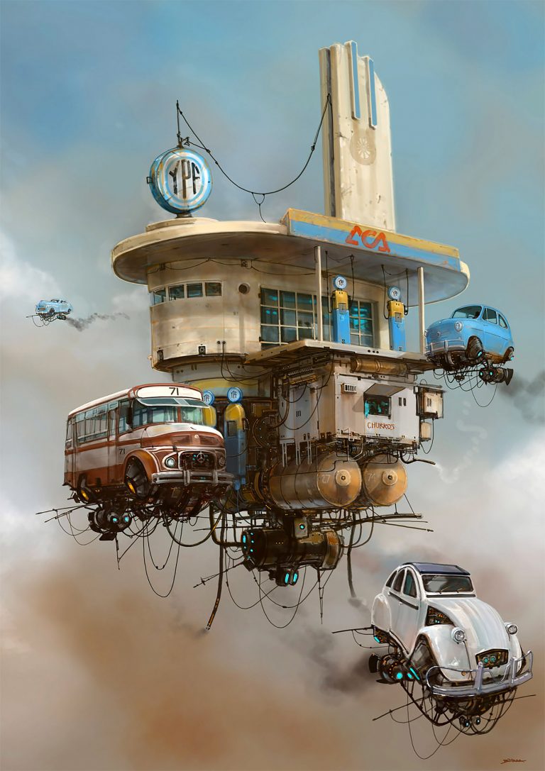 Alejandro Burdisio概念插画作品：飞翔的汽车