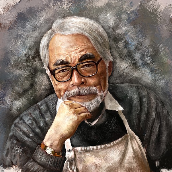 Ahmed Karam浓重油彩感觉的人物肖像插画