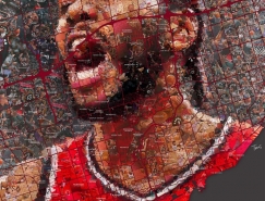 希腊艺术家Charis Tsevis：NBA球星马赛克肖像插画16图库网精选