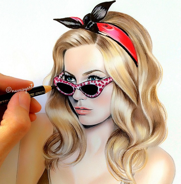 Natalia Vasilyeva彩色铅笔肖像插画欣赏