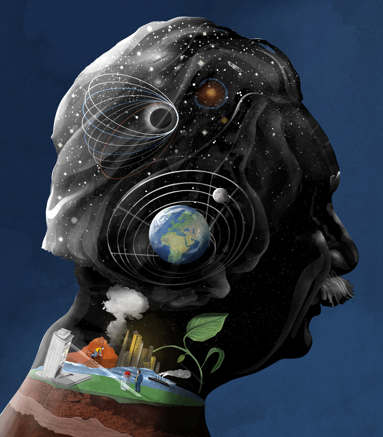 科学巨匠的大脑：Sam Falconer充满想象力的插画作品