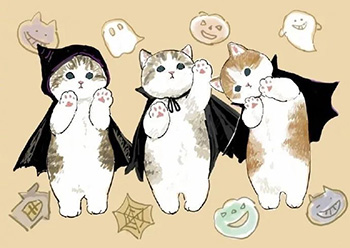 太可爱了！日本画师mofu sand笔下的猫咪世界普贤居素材网精选