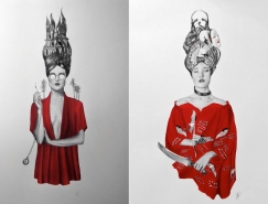 红与黑:Audrey Pol铅笔插画欣赏素材中国网精选