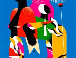 丰富的色彩和纹理：Willian Santiago抽象人物插画作品16图库网精选
