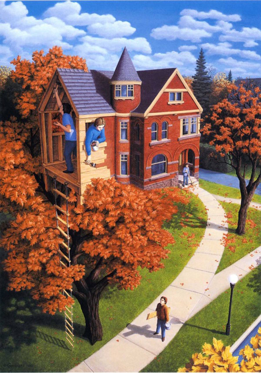 Rob Gonsalves魔幻现实主义风格视错觉插画欣赏