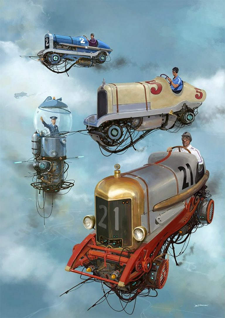 Alejandro Burdisio概念插画作品：飞翔的汽车