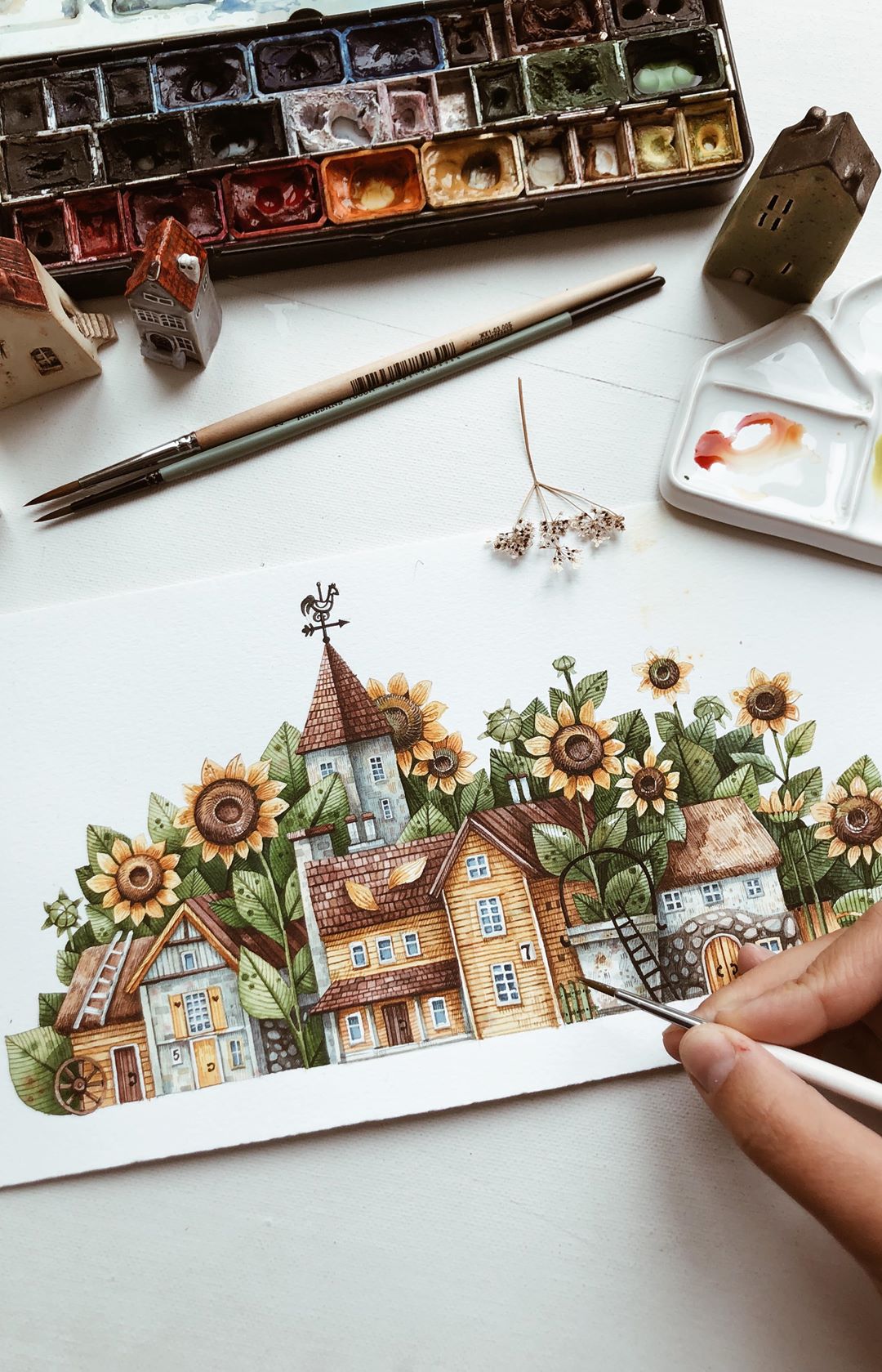 乌克兰Tonia Tkach画笔下迷人的花园小镇