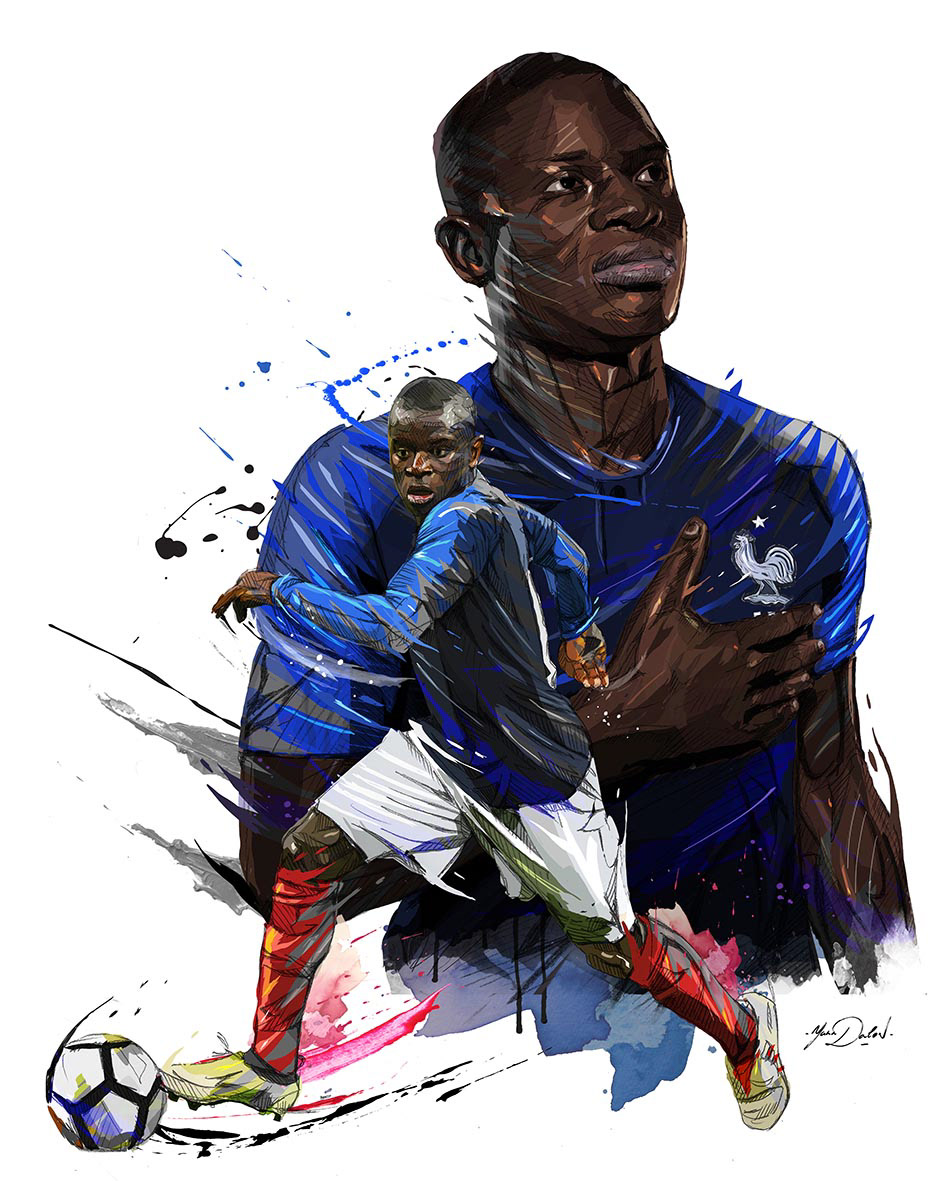 巴黎插画师Yann Dalon：世界杯法国队球星肖像插画