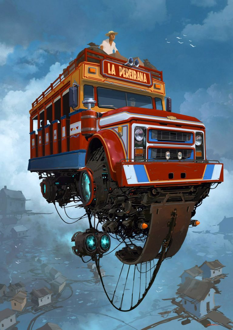 Alejandro Burdisio概念插画作品：飞翔的汽车