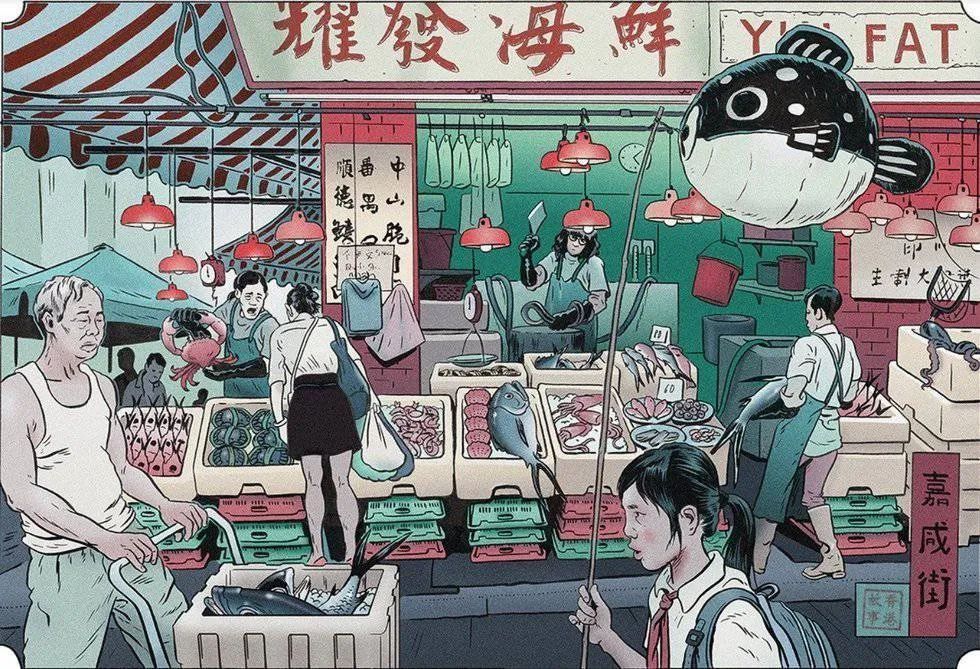 波兰艺术家Mateusz Kolek​插画中的香港风情