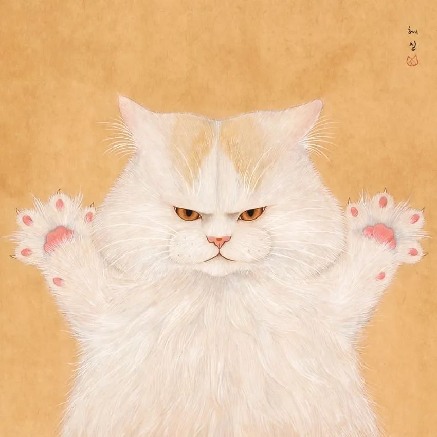 萌帅又可爱！韩国hyejin_catart可爱猫咪插画