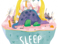 森林中的可爱动物睡觉觉：世界睡眠日主题插画普贤居素材网精选