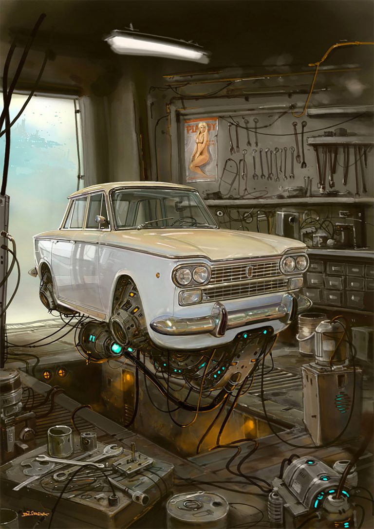 Alejandro Burdisio概念插画作品：飞翔的汽车