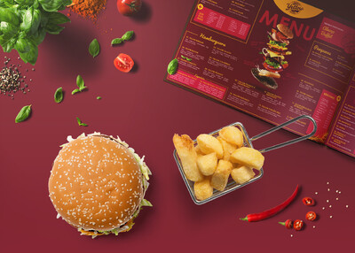 汉堡食物品牌菜单标志视觉识别设计[20P]