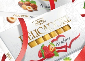 DELICADORE白色情人节巧克力包装设计草莓榛子椰子 [14P]