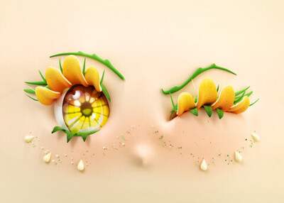 水果棒棒糖动画眼睛CGI面部表情渲染海报设计[12P]