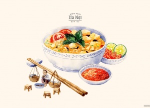 精美手绘Tùng Nâm美食与传统城市民俗日历 [22P]