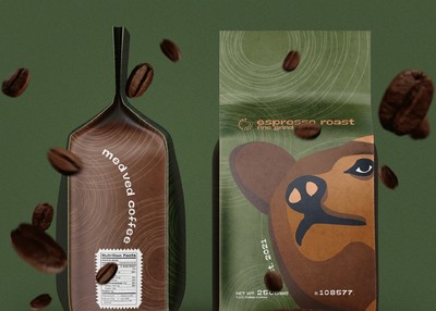 熊品牌咖啡标识插图包装设计[11P]