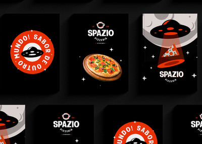 食品视觉插图披萨品牌包装设计[22P]