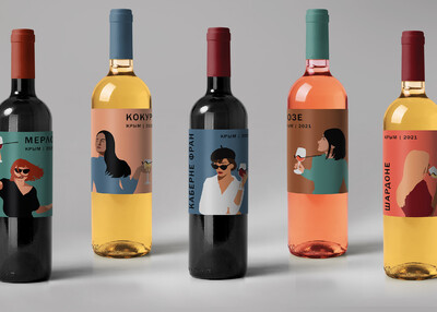 葡萄酒酒瓶插图标签包装设计[12P]