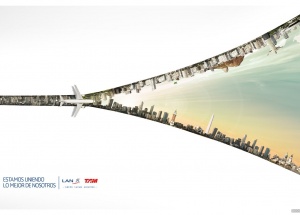 LAN-TAM航空公司拉近城市间的距离拉链创意广告设计 [6P]