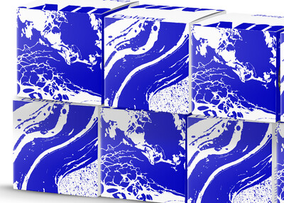 蓝色河流茶叶标志创意包装视觉设计[11P]
