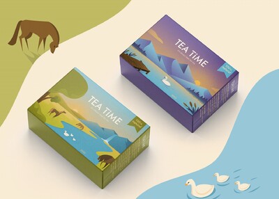 茶时间动物插图景观自然包装设计[15P]
