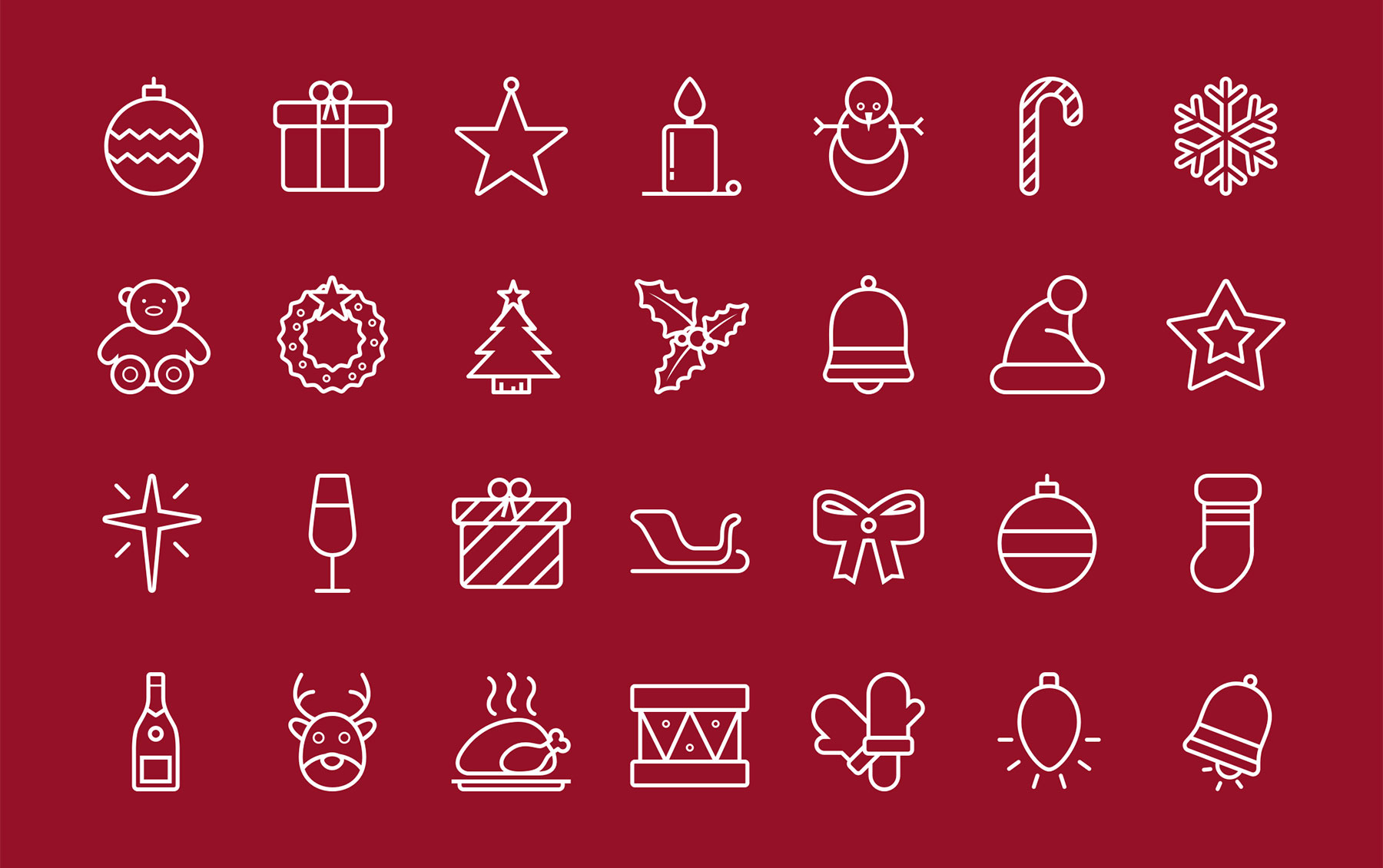 Outline Christmas Icons
