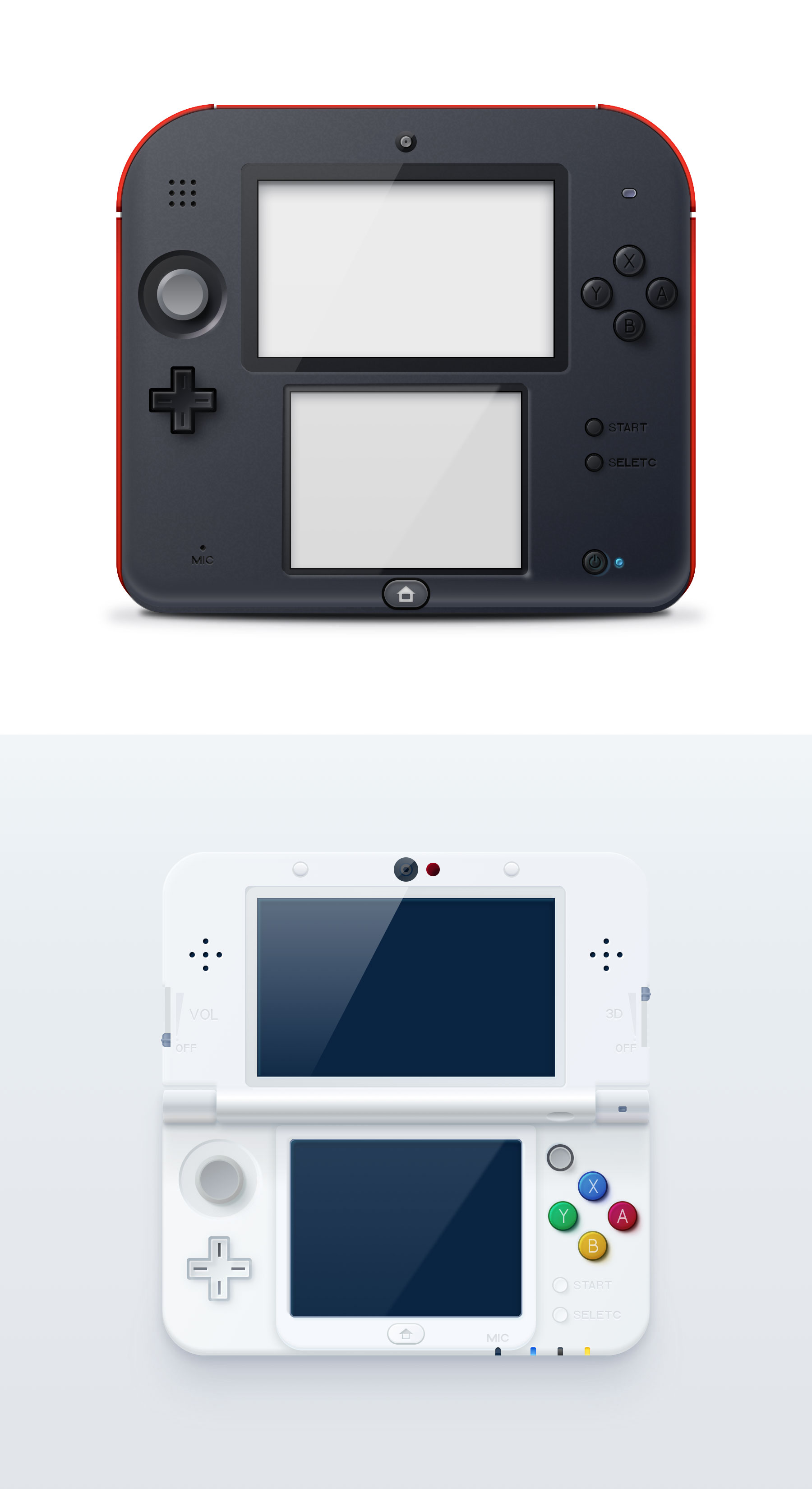 任天堂 2DS 与 3DS 模型