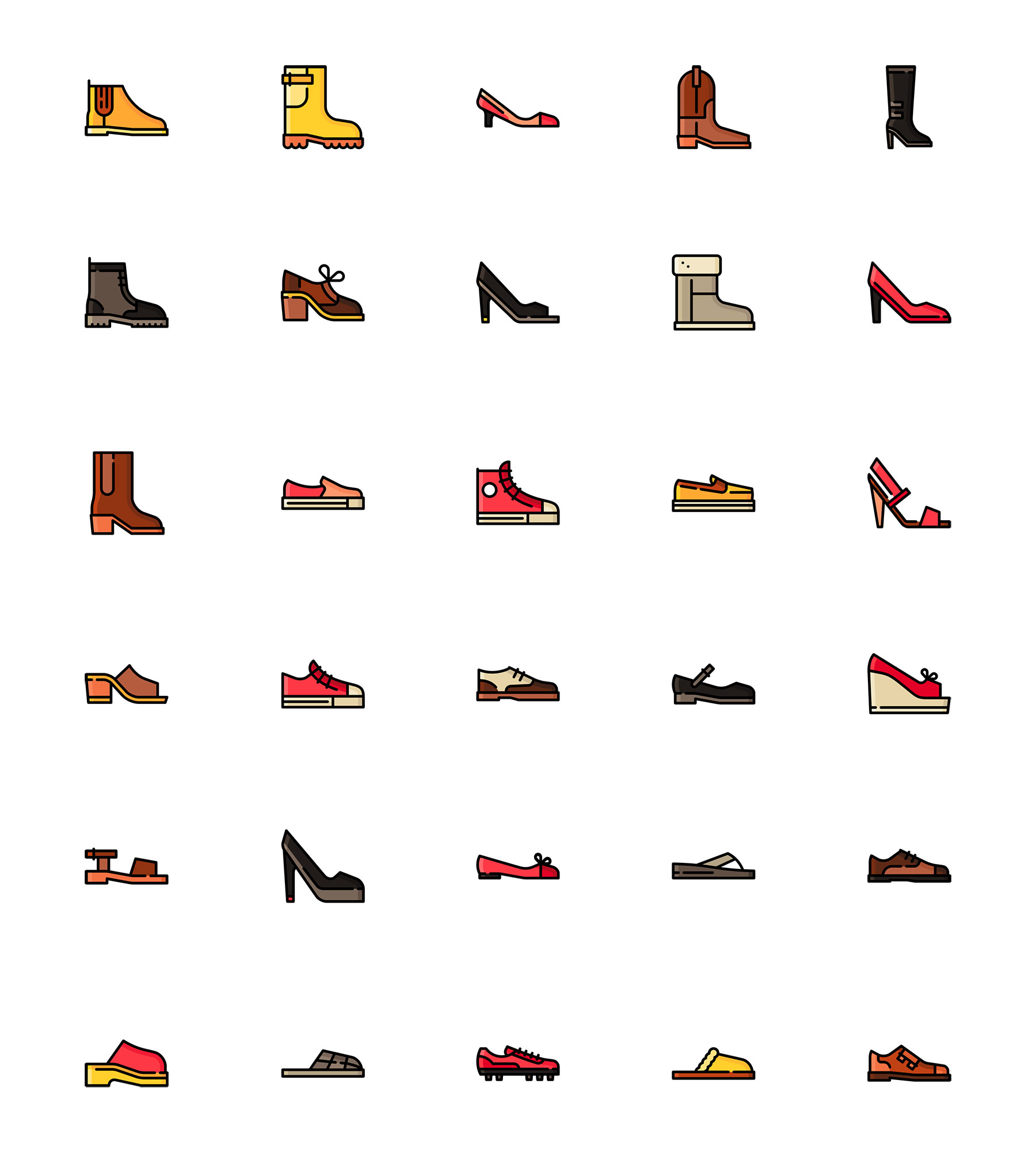 30 枚鞋类图标