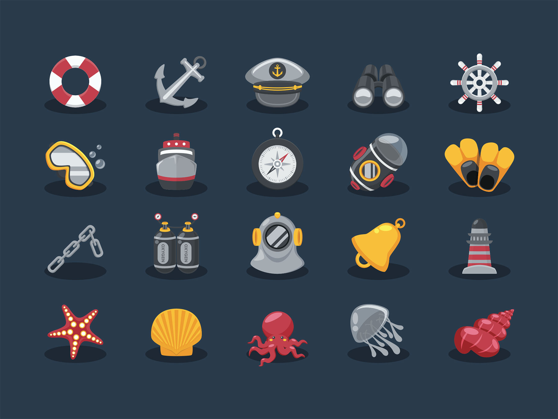 Sea Elements Icons