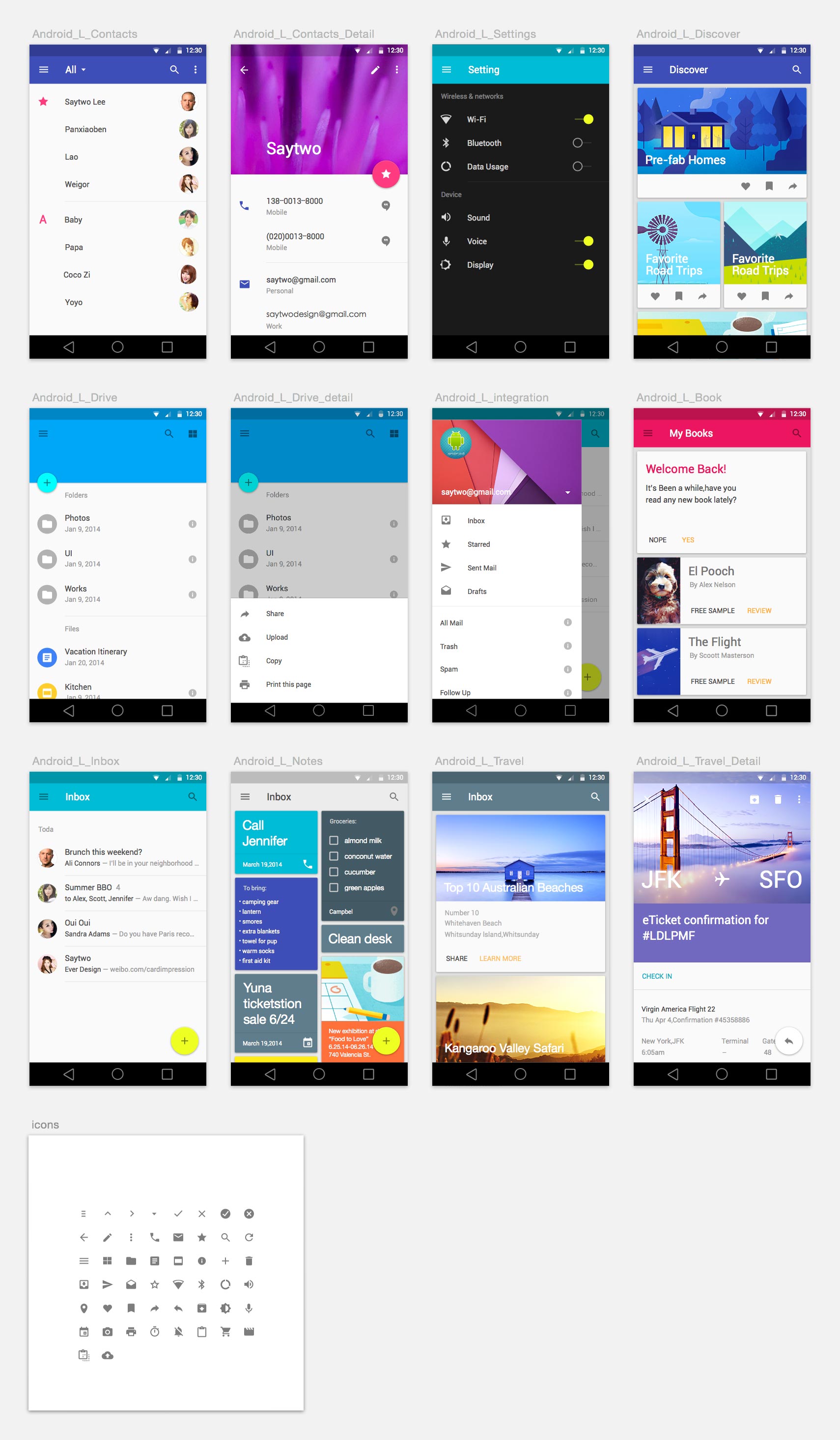 Android L UI Kit