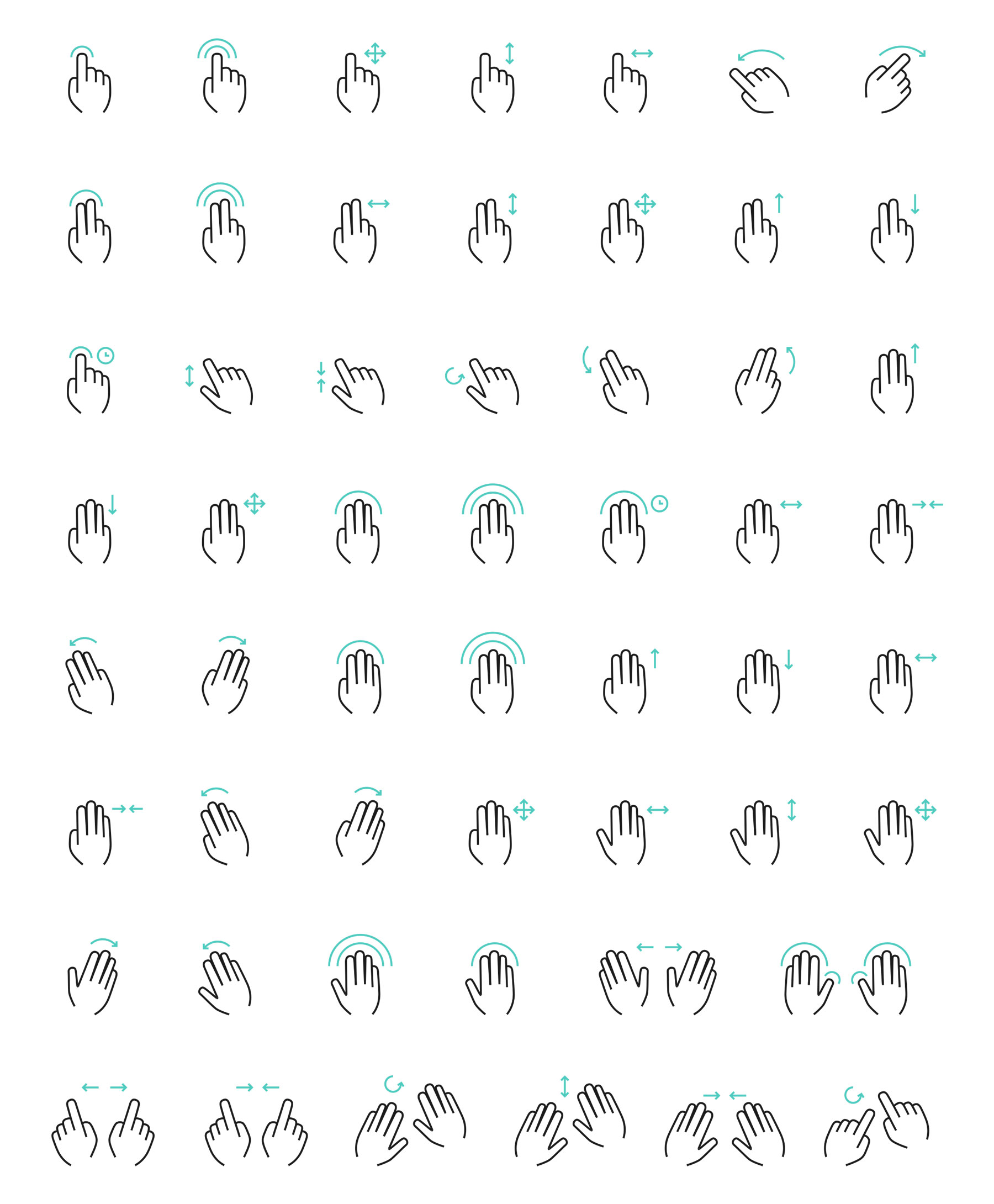 54 Gesture Icons