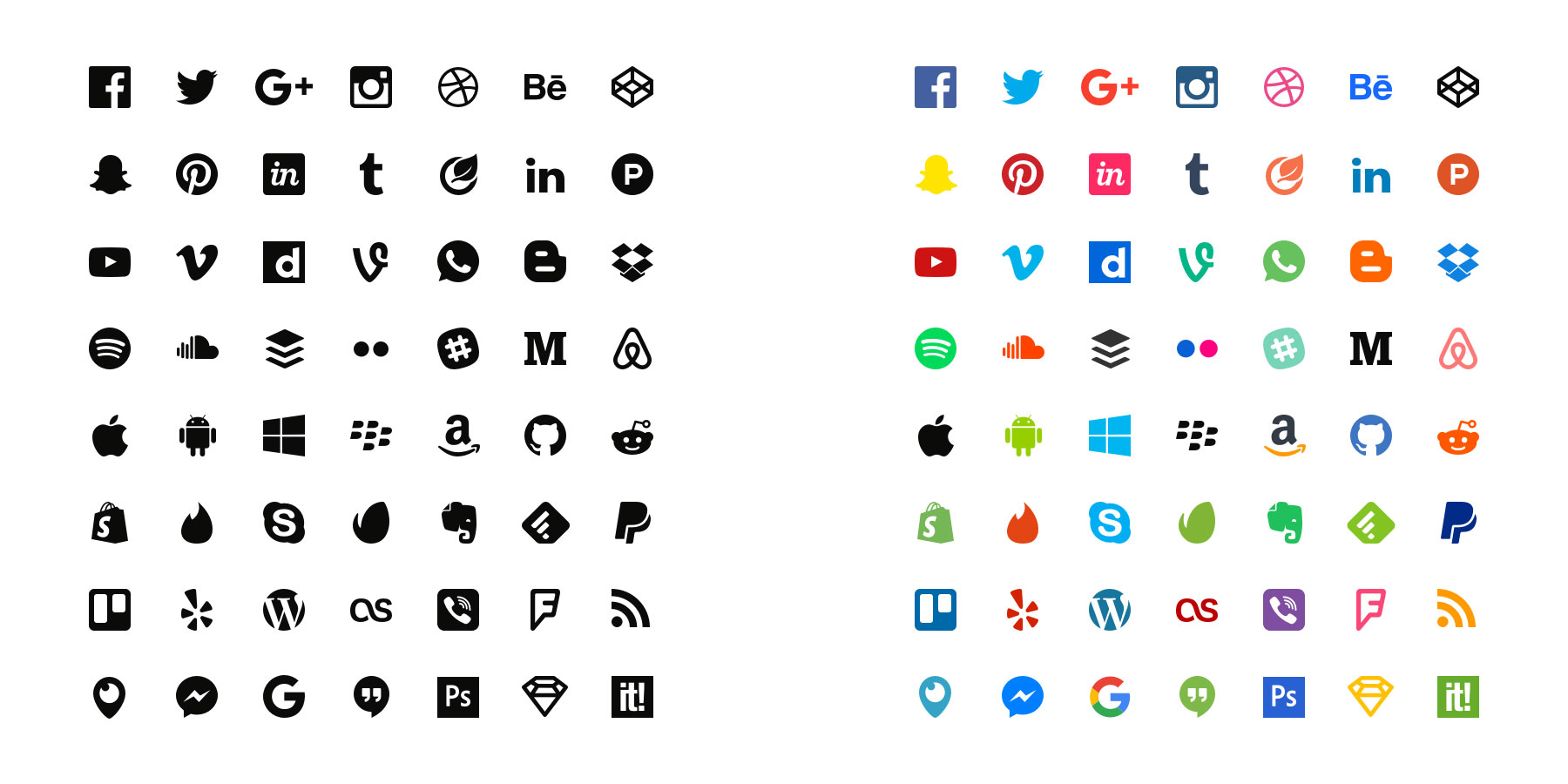 Flat Social Icons
