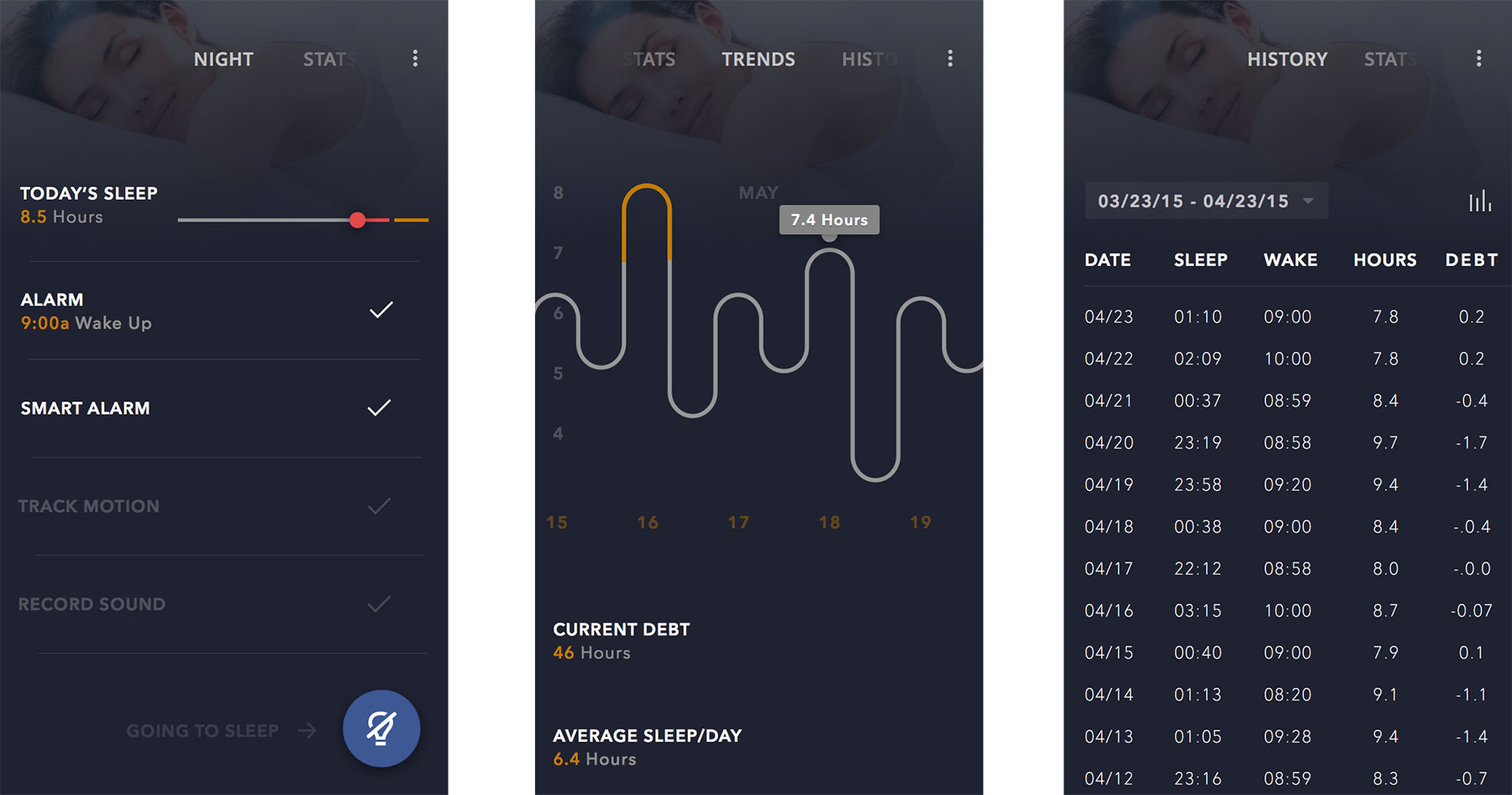 SleepBot iOS UI