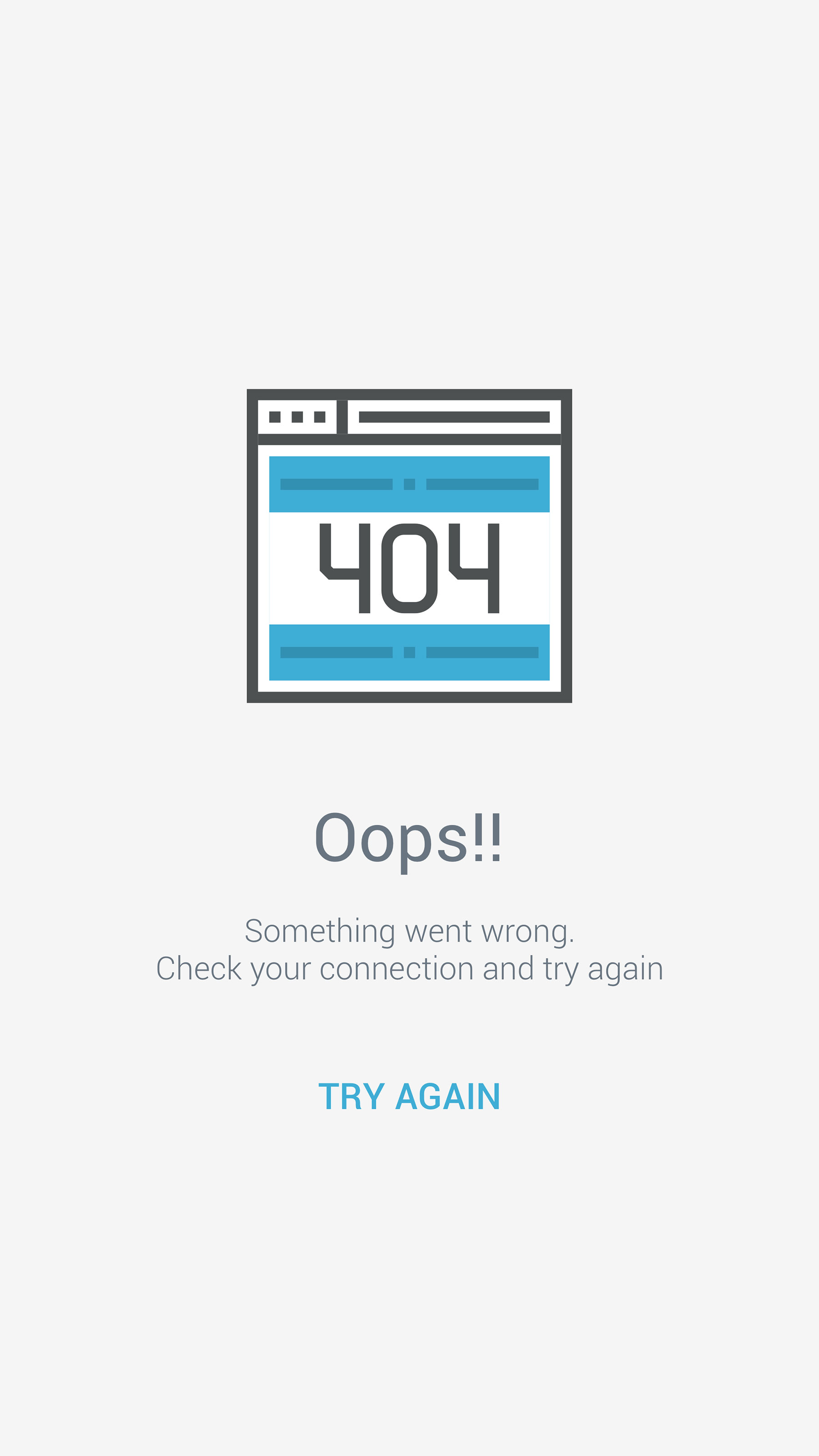 404 Error Empty Screen
