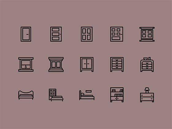 Furniture Icon Set16设计网精选sketch素材